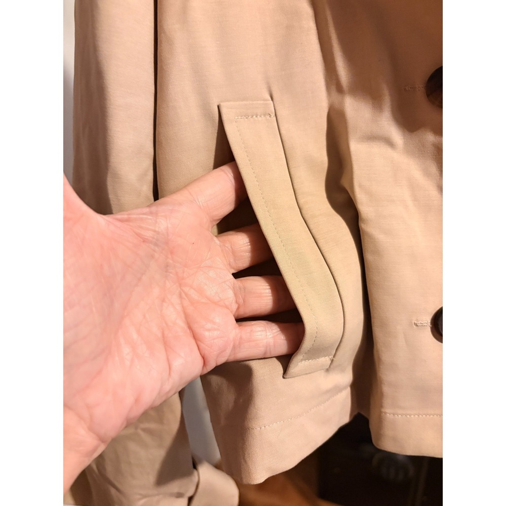 Beautiful Nordstrom Tan Crop Jacket with Pockets Sz S - Picture 7 of 9